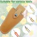 Pruner Holster,Garden Leather Hanging Pouch with Safety Lock for Hanging Pruning Shears for Garden Pruning Pliers Shears Scissors (Brown-2)
