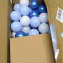 GOGOSO Ball Pit Balls for Toddler, Baby Plastic Playballs Kids Soft Pastel Pelotas Non-Toxic BPA-Free Pearl Blue+Light Blue+White 100 Balls