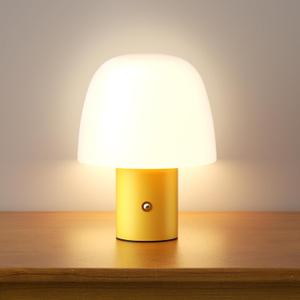 CHLORANTHUS Portable LED Table Lamp, Cordless Desk Lamp Rechargeable, 3-Color Touch Stepless Dimming Night Light for Bedroom/Children's Room/Terrace/Dining Room/Cafe (Yellow)