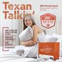 TEXAS LINEN CO. 100% Egyptian Cotton Sheets, 600 Thread Count 4 PC Queen Size Sheet Set, Soft, Cooling, High Thread Count Sateen, Extra Long Staple Luxury Bedding, 16 in Deep Pocket - Dark Grey