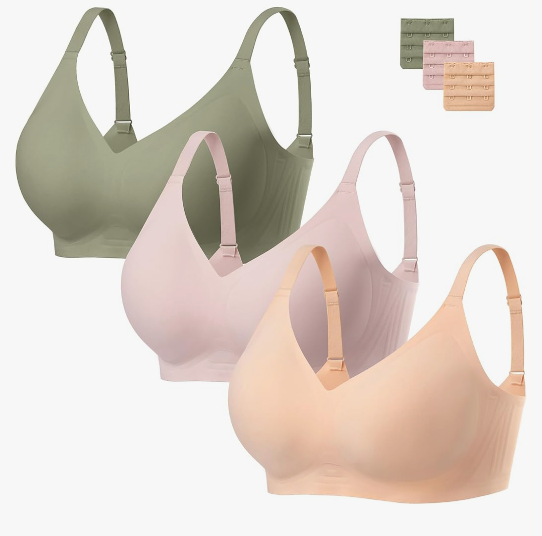 habibee Bra for Women No Underwire Comfort Seamless Bras Push Up Wireless Bras Full Coverage Bralettes, Bra Extender Size M