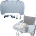 Wheelchair Tray Table with Cup Holder - Removable Wheelchair Desk Lap Board for Nursing Patient Eating Aid, Fits Wheelchair Arms of Distance 16" - 20" (Grey)