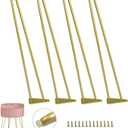 Hairpin Furniture Legs with Built-in Floor Protectors 16 Inches Gold End Table Chair Leg 4PCS DIY Projects for Home