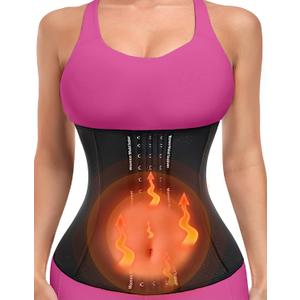 YADIFEN Waist Trainer for Women,Zipper Corset Body Shaper for Tummy Control Neoprene Cincher Sweat Sauna Vest Tank Top (Medium, Black-breathable Latex With 3 Row of Hooks)