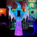 HBlife 12 FT Halloween Inflatables Scary Green Eye Ghost, Blow Up Outdoor Decoration with Color Changing RGB Lights, Halloween Giant Inflatable Decoration for Yard,Garden,Party