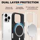 Magnetic for iPhone 14 Pro Case Cute Stripes Phone Case, Shockproof Slim TPU and Hard PC Protective Phone Cover Compatible with MagSafe Designed for Women Girls, Apricot