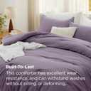 Bedsure Super King Comforter Set, Grayish Purple Soft Prewashed Bedding for All Seasons, 3 Pieces GentleSoft Bed Set, 1 Lightweight Comforter (120"x120") and 2 Pillowcases (20"x36"), Super King(120"x120"), 10 - Grayish Purple