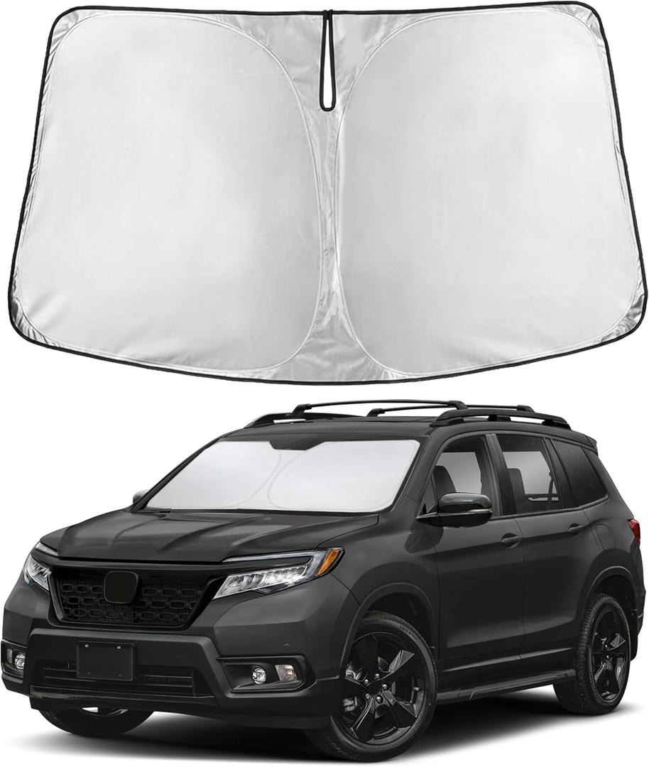 EcoNour Windshield Sunshade Compatible for Honda Passport 2019-2024 2025 2026, Sun Visor for Front Windshield & Window Sun Shade Cover, UV Heat Blocker & Protector, Car Accessories