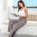 26"/28"/30" Inseam Womens Wide Leg Sweatpants Petite High Waist Summer Pants UPF50 Lightweight Beach with Pocket Split Leg (XXL)