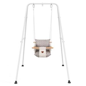 G TALECO GEAR Toddler Swing Set with Canvas Cushion Seat, Baby Swing Outdoor Playset for Girl/Boy, White