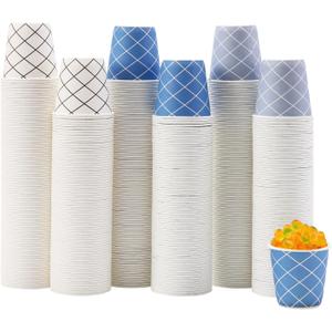 Tamone 600 Pack 3 oz Bathroom Cups, Small Paper Cups, Mouthwash Cups, Disposable Paper Cups, white cups, blue cups, gray cups, 3oz Paper Cups for Party, Picnic, BBQ, Travel, Home and Event