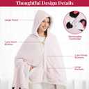 Wearable Heated Blanket Hoodie for Women, Valentines Day Gifts for Her Wife Women, Electric Throw Blanket, Heated Shawl Wraps Poncho, Mothers Day Birthday Anniversary Day Gift, Spoiled Wife Light Pink