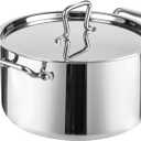 Whole-Clad Tri-Ply Stainless Steel Stockpot with Lid, 8 Quart Large Cooking Pot All Stove Compatible Up to 600, 18/8 Stainless Steel Kitchen Induction Ready Cookware