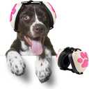 Upgraded Dog Ear Muffs for Noise Protection - 22dB NRR Noise Cancelling Headphones with Dog Paw Design, Calming Earmuffs for Thunder, Fireworks & Hunting (L, White-Pink)