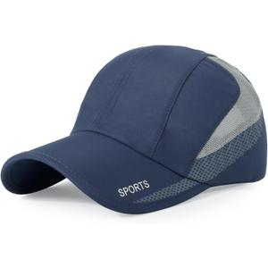 HH HOFNEN Quick Dry Cap Lightweight Running Hats Outdoor Airy Mesh Adjustable Sports Sun Hat UV Protection Hat for Men Women, #3 Navy