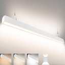 DAKASON 4FT Linkable LED Linear Light, 35W Down and15W Up Light, 3/4/5000K CCT Selectable, Commercial Linear Lighting Fixture for Office, Dimmable Suspended Lighting for School 1Pack White