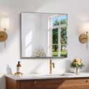 CILIBER Beveled Mirror, 24x24 inch Frameless Bathroom Mirrors for Wall, Upgraded Shatterproof Square Vanity Mirror Over Sink with Beveled Edge for Bathroom, Bedroom, Living Room and Entryway