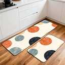 Kitchen Rugs Set of 2, Non-Slip Washable Floor Mats, Colorful Decorative Absorbent Runner Rugs for Kitchen Sink & Stove, Hallways Entryway and Laundry16.9 x27.6 + 16.9"x47.2"