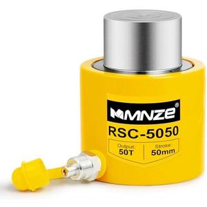 MMNZE 50T 50mm/2" Stroke Hydraulic Cylinder Jack Porta Power Ram Jack Single Acting Lifting Cylinder Retract Automatically for Machinery Ship Bridge Construction, 2 pack