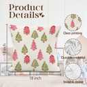 Christmas Tree Pillow Covers 18x18 Inches, Preppy Pink and Green Xmas Pine Tree Decorative Pillowcase Cases, Winter Christmas Throw Pillow Covers for Couch Sofa Bed Home Room Decor