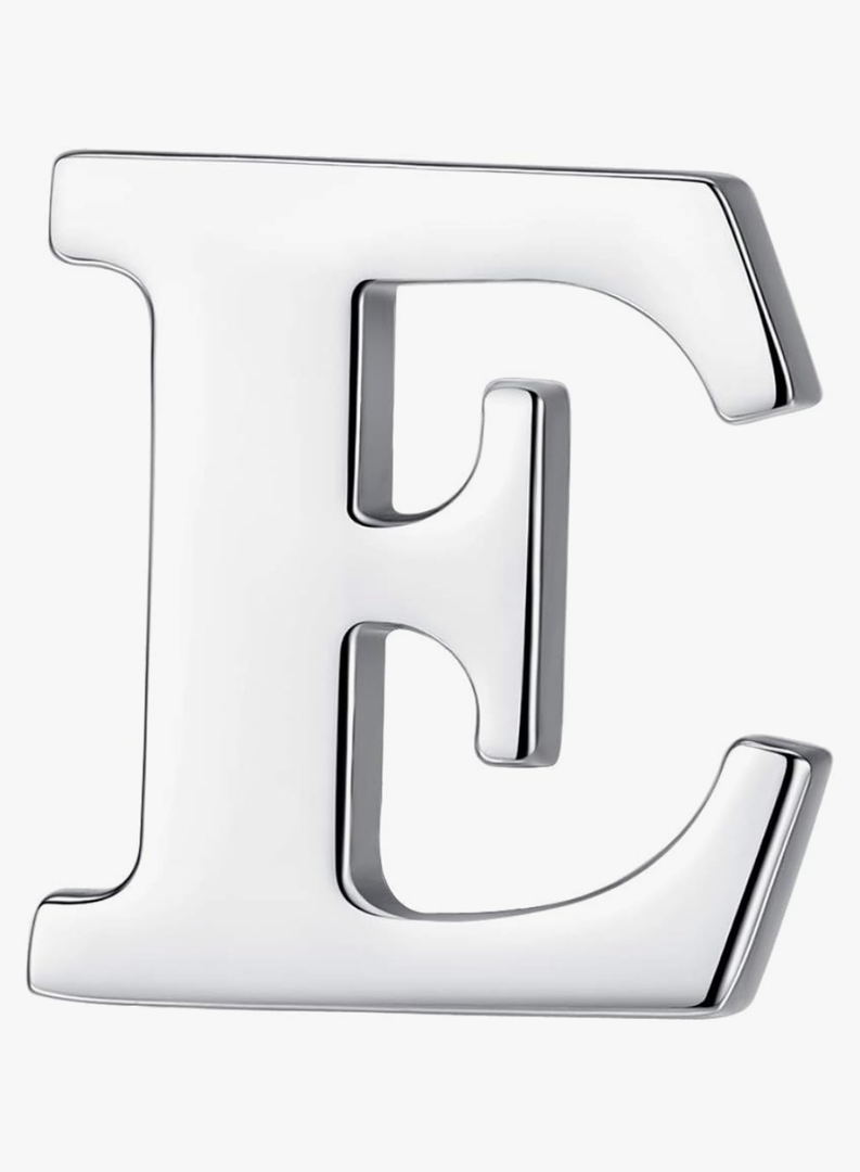 6 Pack Monogram Alphabet Letter E Brooch Pins, 0.8 inches Silver Initial Clothespins Lapel Pin Badge Collar for Men and Women Crafts, Custom Name, Accessories, Embellishment