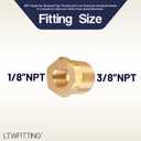 2 x LTWFITTING Brass Pipe Hex Bushing Reducer Fittings 3/8 Inch Male x 1/8 Inch Female NPT Fuel(Pack of 5)