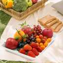 Serving Tray Platter, 5 Pcs Food Tray for Veggie Fruit Snack Dessert Cookie Cheese, Food Trays for Party Supplies Display, Plastic Platters for Serving Food, Large White Trays, BPA Free (16.0'' x 11'' (5 Pack))