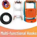 HUHOLE 4 Pack Garage Hooks Heavy Duty 12 Inch Long Wave Wall Mount Hangers for Ladders, Shovels, Chairs & Garden Tools Steel Utility Organizer for Garage Storage System (60lb Capacity, Black)