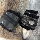 HiiFeuer Medieval Suede Arm Wraps, Renaissance Artificial Fur Bracers, Viking Wrist Band Archery Arm Guards Knight Gauntlets (Black)