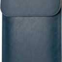 Allinside 15-16 inch Laptop Sleeve Case Compatible with MacBook Air 15 2023-2025/MacBook Pro 16 2021-2024, Waterproof PU Leather Laptop Sleeve Bag Protective Vertical Case Cover, Blue