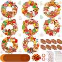 Hollowfly 48 Sets Christmas Wreath Craft Kits for Kids DIY Gingerbread Man Wreath Hanging Ornaments with Stickers for Christmas Xmas Party Favors Home School Classroom Activities
