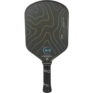 Six Zero Black Opal Pickleball Paddle | 14mm, Diamond Tough Raw Carbon Fiber & Aerospace Foam Core | Shock Shield Handle