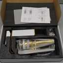 Bathroom Faucet Gold Spout Waterfall White Body Single Hole 1 Handle Bathroom Vanity Sink Faucet with Deck Plate and Pop Up Drain Stopper Overflow Brass Basin Mix Tap Deck Mount