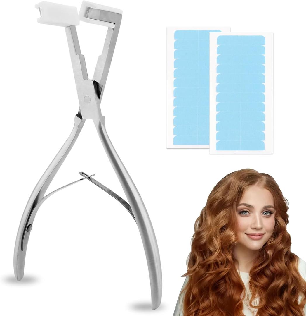Tape-in Hair Extension Pliers - Stainless Steel Flat Surface Sealing Plier for Hair Extensions & Styling