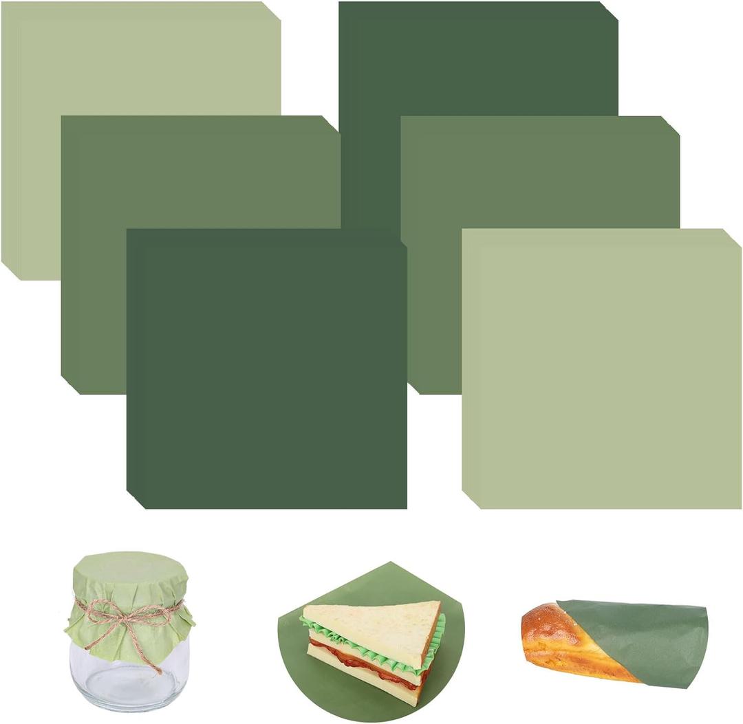 Whaline 240 Sheets Sage Green Wax Paper Solid Green Deli Paper 3 Colors Sandwich Wrapping Tissue Basket Liner for Food Baking Kitchen Wedding Baby Shower Party Supplies