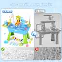 2026 Upgraded Water Table for Toddlers 1-3 - Outdoor Toys for Kids Ages 4-8 with Pump, Summer Outside Sensory Activity Pool Toys, Kitchen Play Sink Toy with Running Water, Fishing Toy, Blue