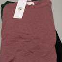 Bhome Maternity Shirts 3 Packs Long Sleeve Pregnancy Tops Loose Fit Casual Blouses with Thumb Holes (Medium, Black / Green / Burgundy)