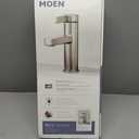 Moen Beric Spot Resist Nickel Modern One-Handle Single Hole Bathroom Faucet with Drain Assembly and Optional Deckplate for Your Bath Sink, 84774SRN