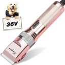 Dog Clippers for Grooming,Upgraded 36V Heavy Duty Dog Clippers,Professional Pet Hair Trimmer for Thick Coat,Corded Pet Clipper with Guard Combs Brush (Gold)