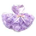 Dog Flower Dress with Bowknot Dog Wedding Dress Girl Dog Princess Clothes Pink Tutu Dress Cute Rosette Dog Skirt for Small Medium Dogs (XS,Purple)