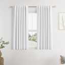 Guken White 100% Blackout Linen Curtains 40 Inch Wide by 45 Inch 2 Panels Set for Living Room Bedroom Back Tab Thermal Insulated Black Out Linen Drapes