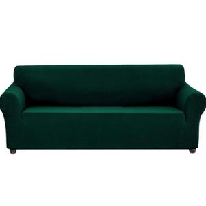 Joccun Stretch Couch Cover Slipcovers, 1-Piece Sofa Covers for 3 Cushion Couch Spandex Jacquard Washable Furniture Protector Cover for Living Room,Kids,Pets(Sofa,Hunter) (Large78"-94")