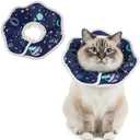 Soft Adjustable Cat Recovery Collar, Waterproof Elizabethan Cat Cone After Surgery, Comfortable Protective Collar for Small Puppy (S)