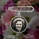 Wedding Boutonniere Bouquet Charm Pin Double Sided Round Photo Charm Mother of the Bride Gift for Groom with Photo Resizing Software