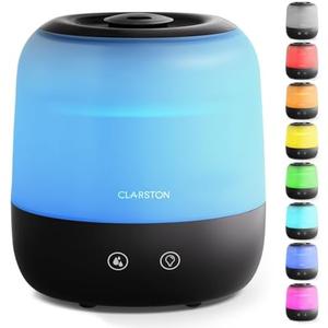 Clarston Humidifiers for Bedroom, 2L Top Fill with 360° Nozzle for Large Room, 7-Color Night Light, 24dB Quiet Cool Mist Air Humidifier for Baby Nursery & Plants, No BPA, Auto Shut Off, Easy to Clean