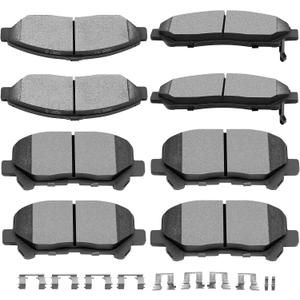 SCITOO Ceramic Front Rear Disc Brake Pad Set fit for 2007-2013 For Acura For MDX, 2010-2013 For Acura For ZDX, 2009-2011 For Honda For Pilot