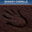 Smiry Luxury Chenille Bathroom Rugs 59x24, Extra Soft and Absorbent Shaggy Bath Mat, Machine Washable, Non-Slip Plush Carpet Runner for Tub, Shower, and Floor, Home Decor Accessories, Brown