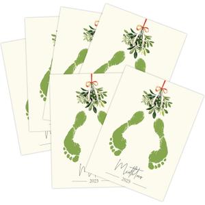 Baby's First Christmas Footprint Crafts, DIY Milestone Footprint Keepsake Art, Baby Keepsake Products, Christmas Greeting Cards, Xmas Decor from Newborn, Holiday Xmas Craft Gift, Family Activity, 13