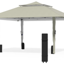 Pop Up Canopy Tent 13x13 FT, Outdoor Easy Setup Gazebo with Wheeled Carry Bag, Heavy Duty Outside Shelter with UV-Resistant Top, Portable Instant Sun Shade for Garden Camping Events, Khaki