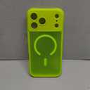 Thomo Magnetic for iPhone 17 Pro Max Case, [Compatible with Magsafe] [Full Camera Protection] Translucent Matte Military Grade Shockproof with Anti-Fingerprint Phone Cover 2025, Fluorescent Green